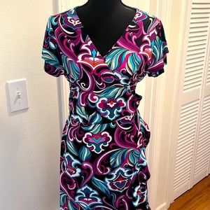 Nicole by Nicole Miller faux wrap ruffle dress